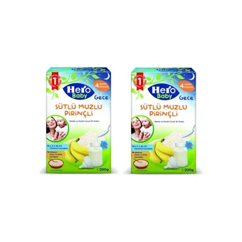Hero Baby Gece Tahılsız Glutensiz Meyveli Pirinçli Kaşık Maması 2x200 gr