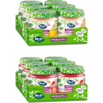 Hero Baby Tahılsız Glutensiz Yoğurtlu Probiyotikli Kavanoz Maması 12x120 gr
