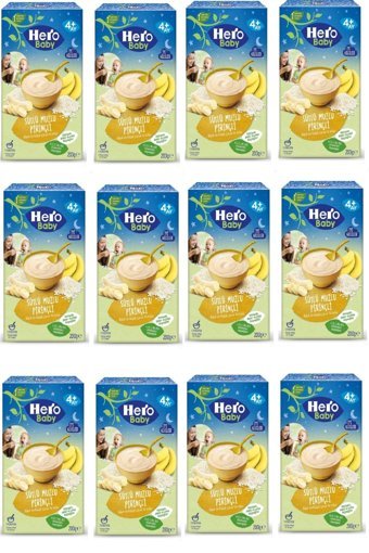 Hero Baby Gece Tahılsız Glutensiz Meyveli Pirinçli Kaşık Maması 12x200 gr