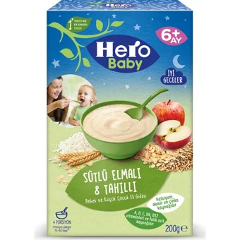 Hero Baby Tahıllı Elmalı Tahıllı Kaşık Maması 200 gr