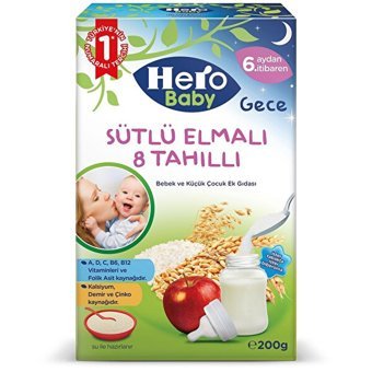 Hero Baby Tahıllı Elmalı Sütlü Kaşık Maması 200 gr