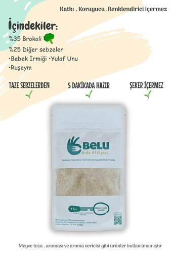 Belu Gıda Atölyesi Tahıllı Brokoli Kaşık Maması 100 gr