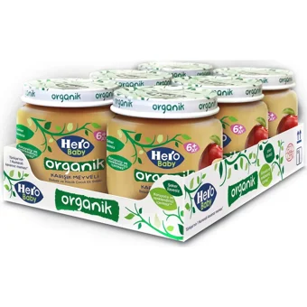 Hero Baby Tahılsız Glutensiz Organik Karışık Meyveli Kavanoz Maması 6x120 gr