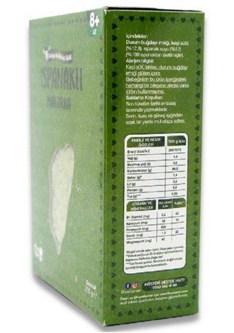 Aşçı Anne Keçi Sütlü Tahıllı Glutensiz Organik Ispanaklı Bebek Makarnası 250 gr