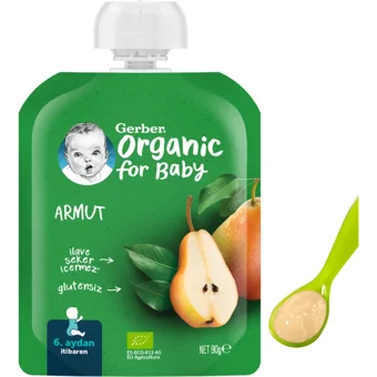 Gerber Tahılsız Glutensiz Organik Armutlu Kaşık Maması 90 gr