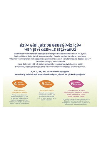 Hero Baby Tahıllı Meyveli Sütlü Kaşık Maması 6x200 gr