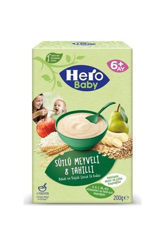 Hero Baby Tahıllı Meyveli Sütlü Kaşık Maması 6x200 gr