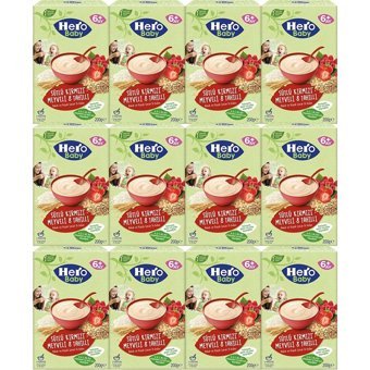 Hero Baby Tahıllı Kırmızı Meyveli Sütlü Kaşık Maması 12x200 gr