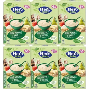 Hero Baby Tahıllı Meyveli Sütlü Kaşık Maması 6x400 gr