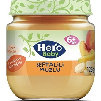 Hero Baby Tahılsız Glutensiz Muzlu Şeftali Kavanoz Maması 2x125 gr