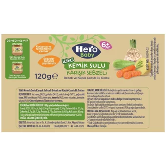 Hero Baby Tahılsız Glutensiz Sebzeli Kavanoz Maması 12x120 gr