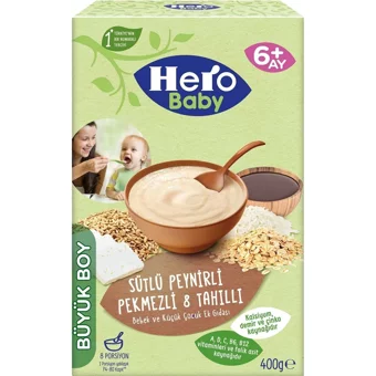 Hero Baby Tahıllı Glutensiz Pekmez Peynir Kaşık Maması 3x400 gr