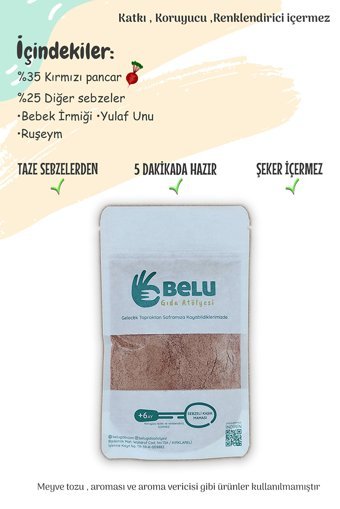 Belu Gıda Atölyesi Tahıllı Pancarlı Kaşık Maması 100 gr
