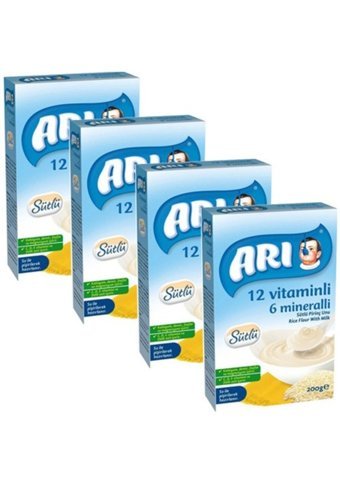 Arı Tahıllı Pirinç Unlu Probiyotikli Kaşık Maması 4x200 gr