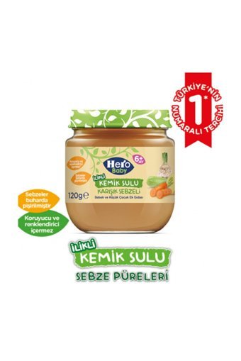 Hero Baby Tahıllı Glutensiz Sebzeli Kavanoz Maması 120 gr