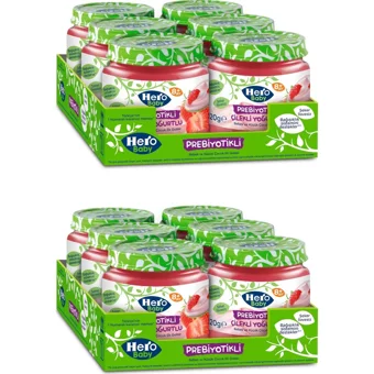 Hero Baby Tahılsız Glutensiz Çilekli Yoğurtlu Probiyotikli Kavanoz Maması 12x120 gr