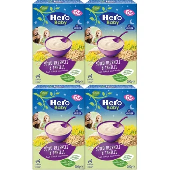 Hero Baby Gece Tahıllı Rezeneli Kaşık Maması 4x200 gr
