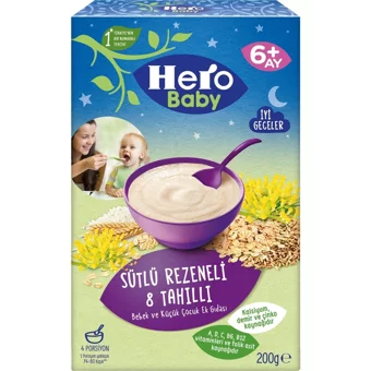 Hero Baby Gece Tahıllı Rezeneli Kaşık Maması 4x200 gr