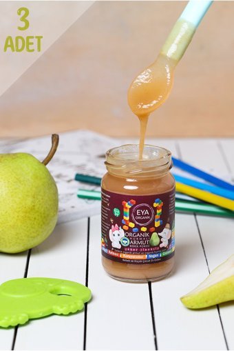 Eya Organik Laktozsuz Tahılsız Glutensiz Organik Armutlu Hurmalı Kavanoz Maması 3x105 gr