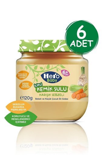 Hero Baby Tahıllı Glutensiz Sebzeli Kavanoz Maması 6x120 gr