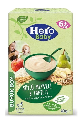 Hero Baby Tahıllı Meyveli Tahıllı Sütlü Kaşık Maması 6x400 gr