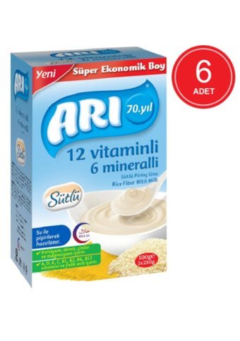 Arı Tahıllı Pirinç Unlu Probiyotikli Kaşık Maması 6x500 gr