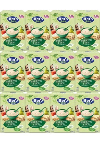 Hero Baby Tahıllı Glutensiz Meyveli Sütlü Kaşık Maması 12x200 gr
