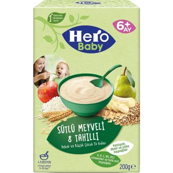 Hero Baby Tahıllı Glutensiz Meyveli Sütlü Kaşık Maması 5x200 gr