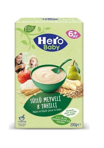 Hero Baby Tahıllı Meyveli Sütlü Kaşık Maması 2x200 gr