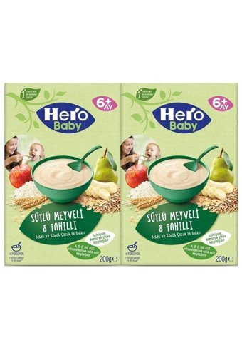 Hero Baby Tahıllı Meyveli Sütlü Kaşık Maması 2x200 gr