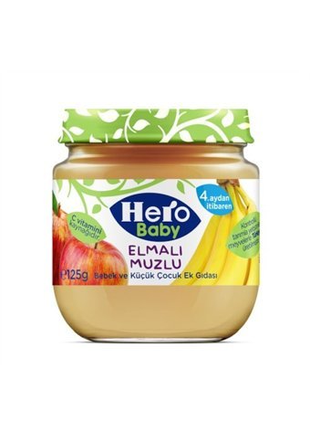 Hero Baby Tahılsız Glutensiz Elmalı Muzlu Kavanoz Maması 125 gr