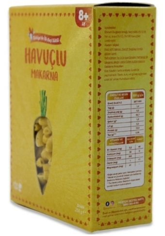 Aşçı Anne Tahıllı Glutensiz Organik Havuçlu Bebek Makarnası 250 gr