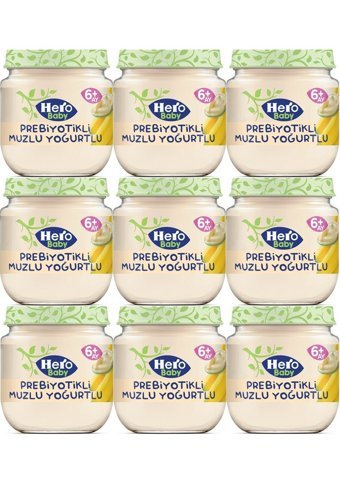 Hero Baby Tahılsız Glutensiz Muzlu Yoğurtlu Probiyotikli Kavanoz Maması 9x120 gr