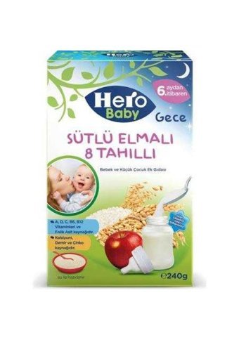 Hero Baby Gece Tahıllı Elmalı Tahıllı Sütlü Kaşık Maması 200 gr