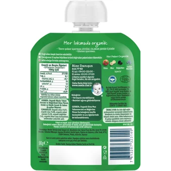 Gerber Tahılsız Glutensiz Organik Böğürtlenli Elmalı Muzlu Yabanmersinli Kaşık Maması 90 gr