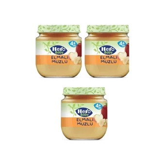 Hero Baby Tahılsız Glutensiz Elmalı Muzlu Kavanoz Maması 3x125 gr