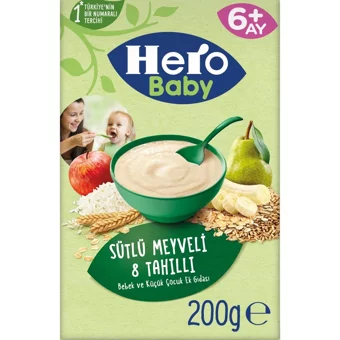 Hero Baby Tahıllı Meyveli Tahıllı Sütlü Kaşık Maması 4x200 gr