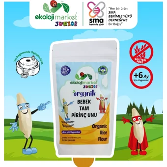 Ekoloji Market Tahıllı Glutensiz Organik Pirinç Unlu Kaşık Maması 250 gr
