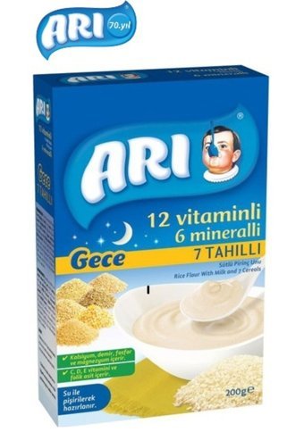 Arı Gece Tahıllı Pirinç Unlu Probiyotikli Kaşık Maması 4x200 gr