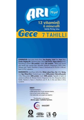 Arı Gece Tahıllı Pirinç Unlu Probiyotikli Kaşık Maması 4x200 gr