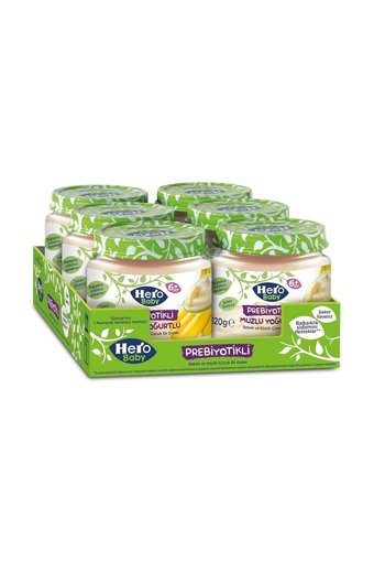 Hero Baby Tahılsız Glutensiz Muzlu Yoğurtlu Probiyotikli Kavanoz Maması 6x120 gr