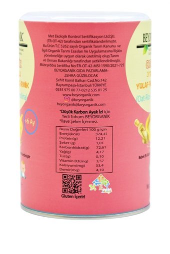 Beyorganik Tahıllı Organik Yulaflı Kaşık Maması 250 gr