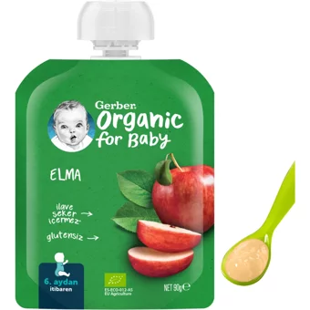 Gerber Tahılsız Glutensiz Organik Elmalı Kaşık Maması 90 gr