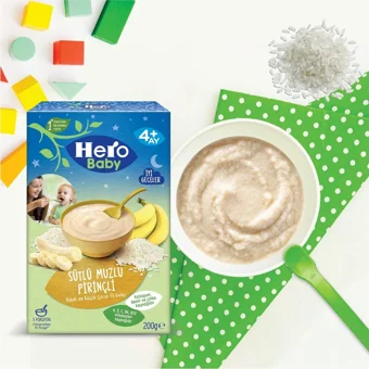 Hero Baby Gece Tahıllı Glutensiz Meyveli Pirinçli Kaşık Maması 6x200 gr