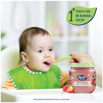 Hero Baby Tahılsız Glutensiz Çilekli Yoğurtlu Probiyotikli Kavanoz Maması 6x120 gr