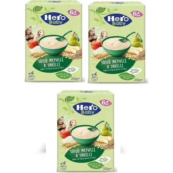 Hero Baby Tahıllı Meyveli Sütlü Kaşık Maması 3x200 gr