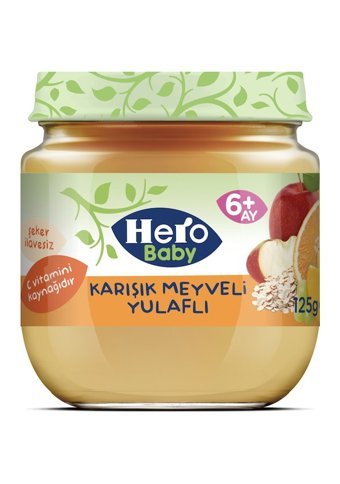 Hero Baby Tahıllı Glutensiz Meyveli Yulaflı Kavanoz Maması 6x125 gr