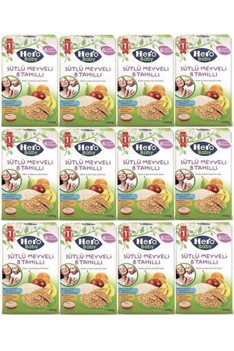 Hero Baby Tahıllı Meyveli Sütlü Kaşık Maması 12x200 gr