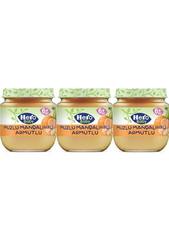 Hero Baby Tahılsız Glutensiz Armutlu Mandalinalı Muzlu Kavanoz Maması 3x125 gr