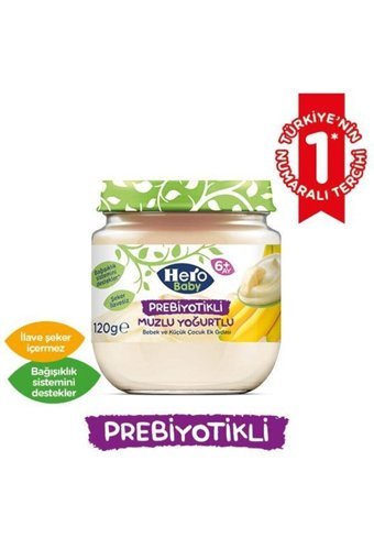 Hero Baby Tahılsız Glutensiz Çilekli Muzlu Yoğurtlu Probiyotikli Kavanoz Maması 12x120 gr